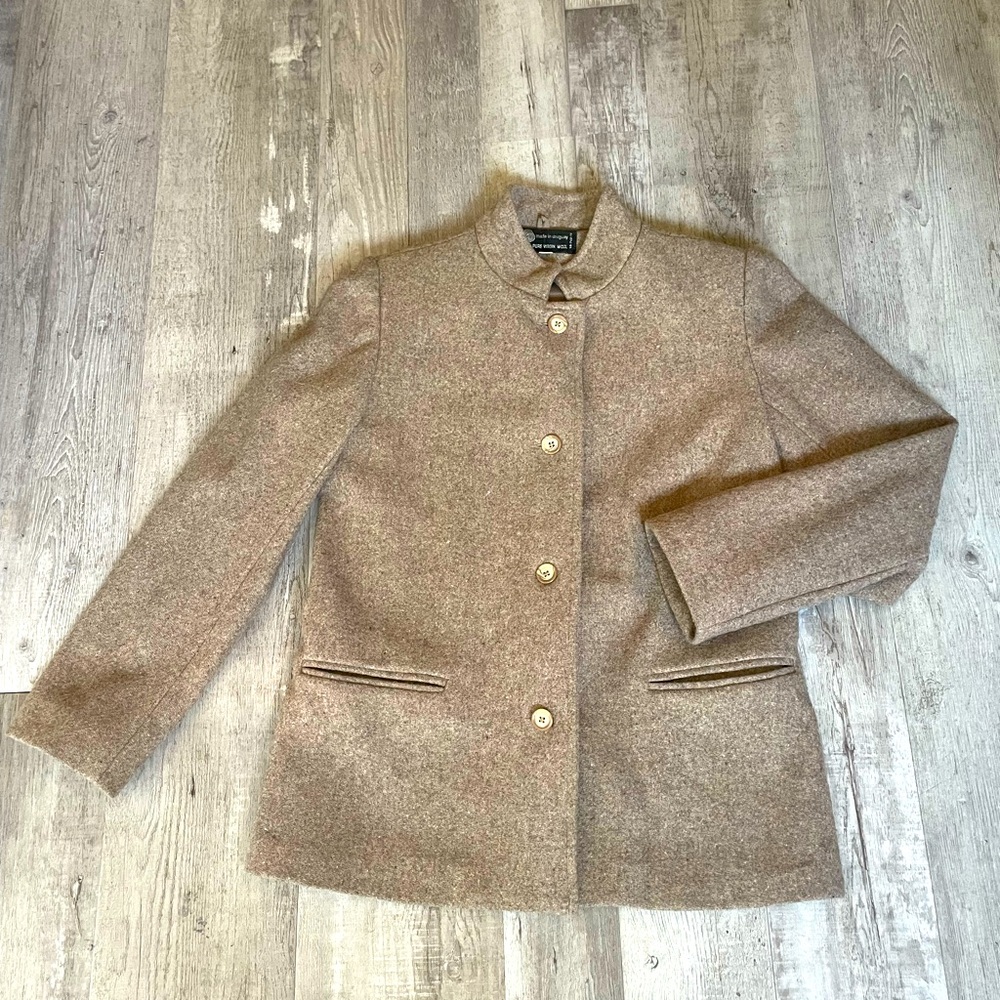 Vintage 100% Pure Virgin Wool Jacket - Made In Uruguay size 7/8